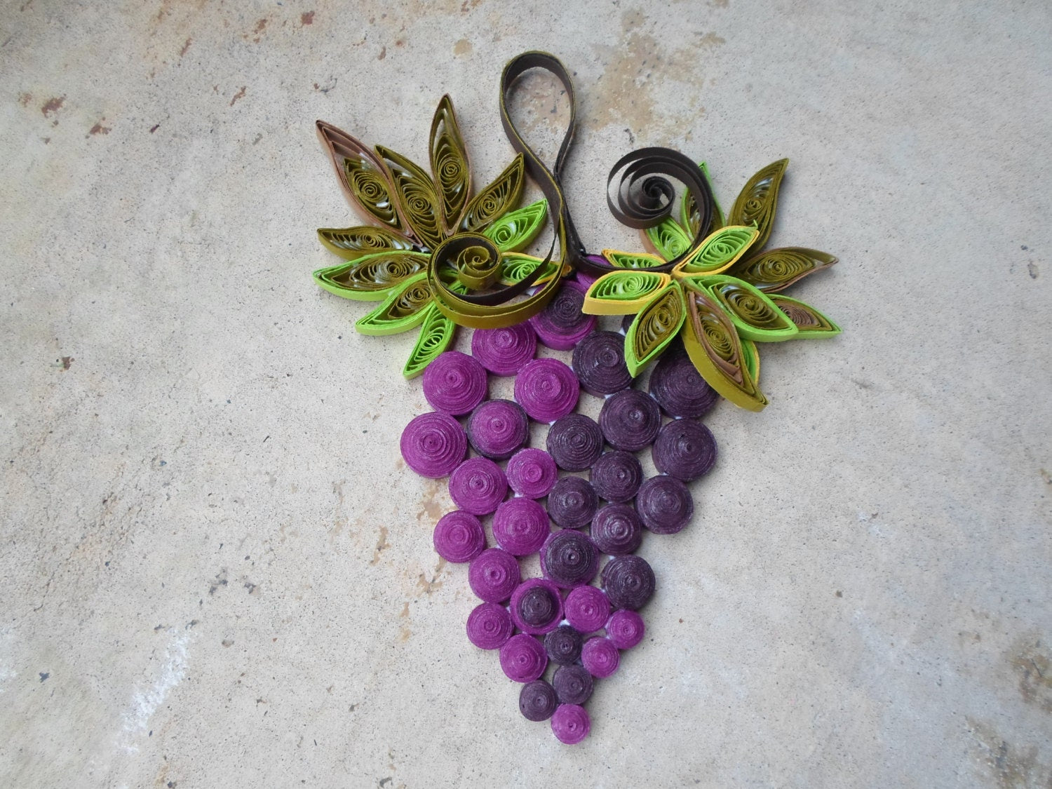 Quilling Grapes Wall Art: Handmade Paper Home Decor