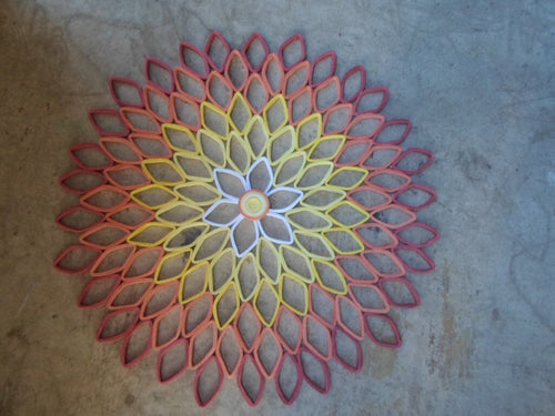 Coral Dahlia Wall Art: Handmade Paper Quilled Flower Decor