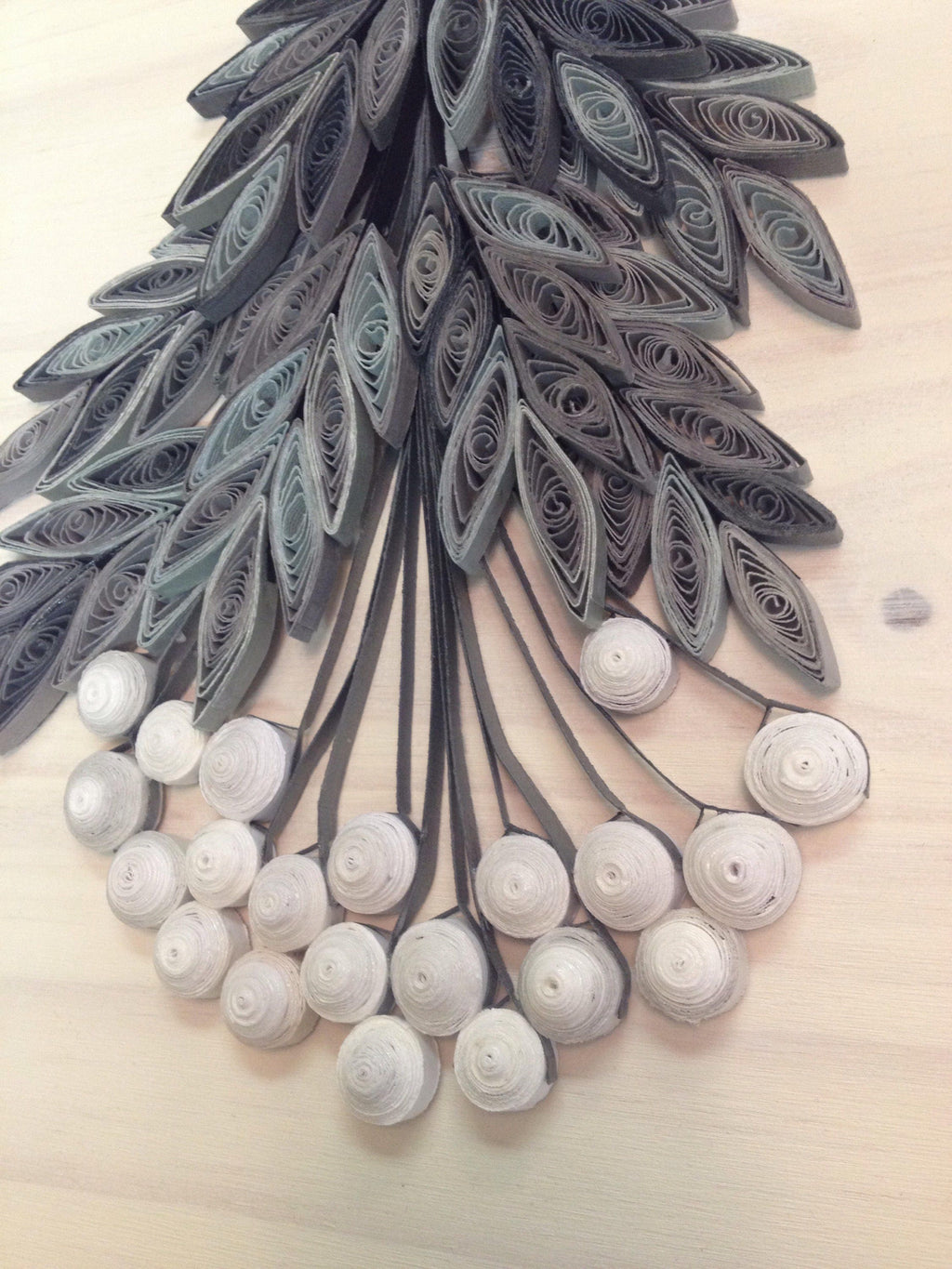Cranberry wall hanging in white and gray shades Paper wall art Home decor