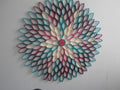 Teal Dahlia Wall Art: Geometric Ombre Paper Flower Decor