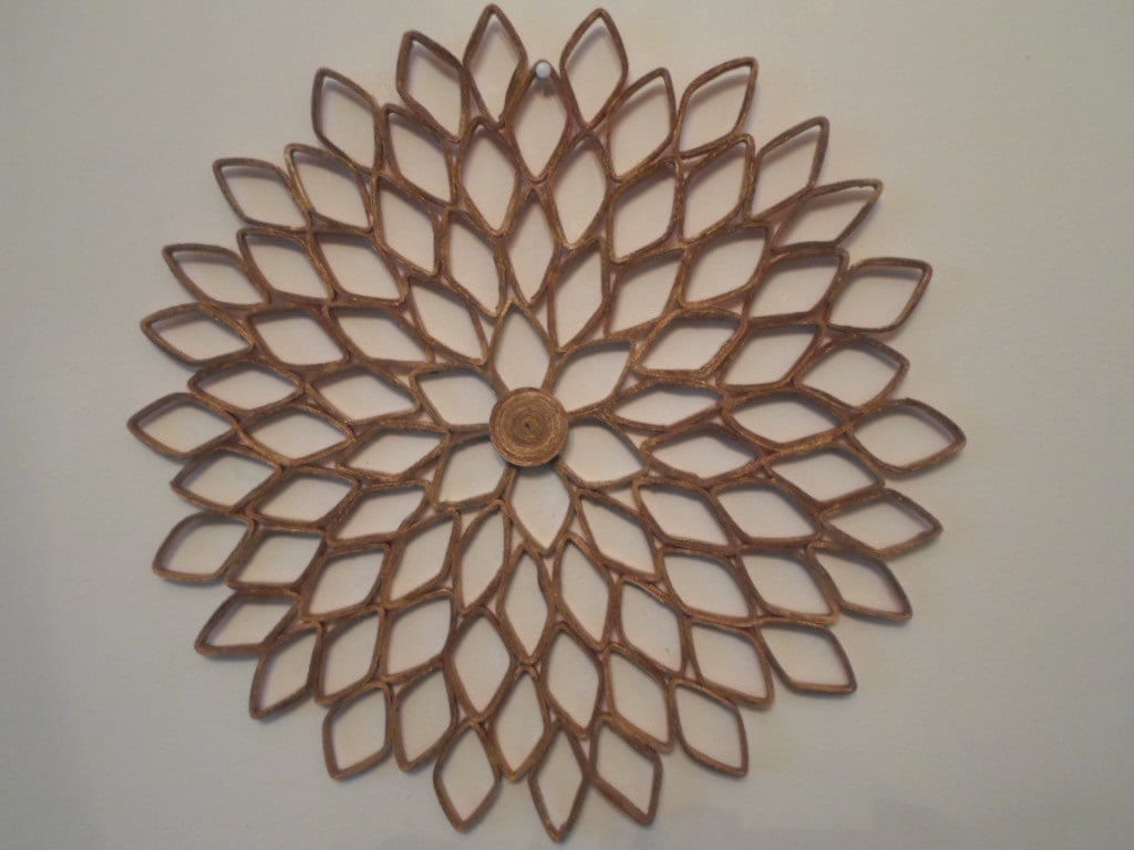 Golden Dahlia Round wall art