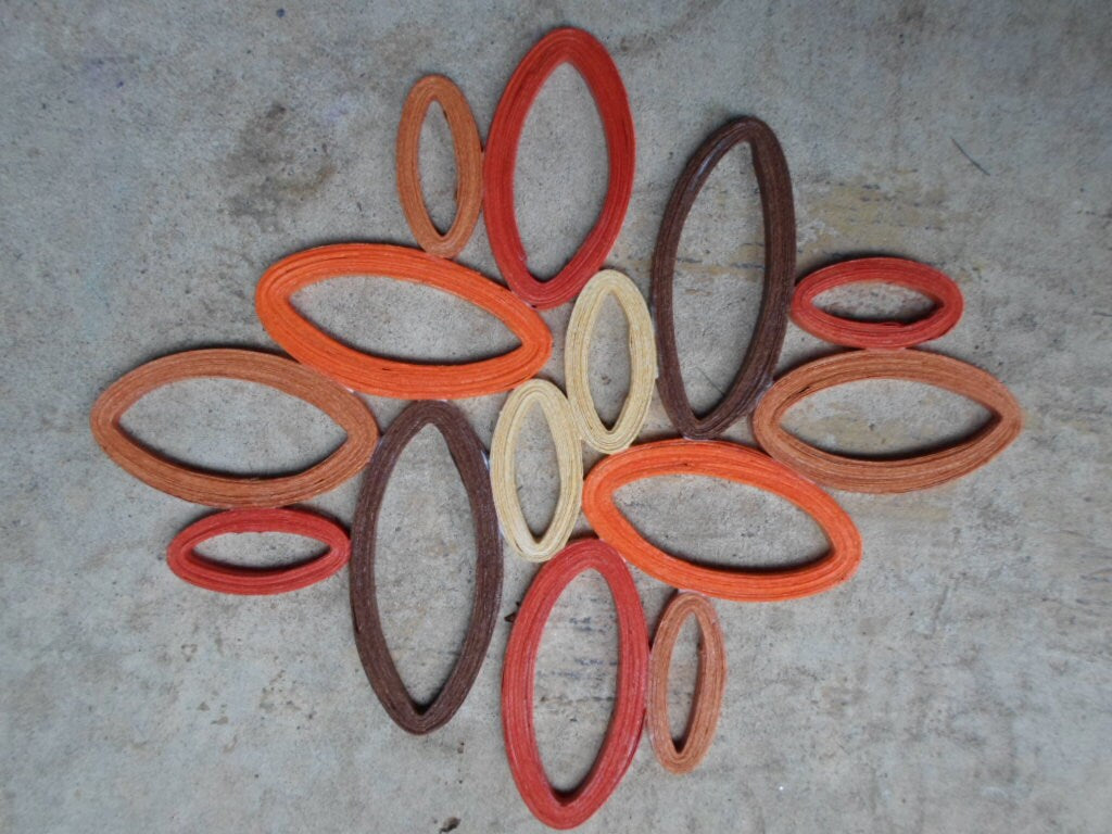 Geometric Paper Wall Art Orange Brown Modern Wall Hanging