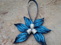 Blue Christmas tree ornament Handmade in USA