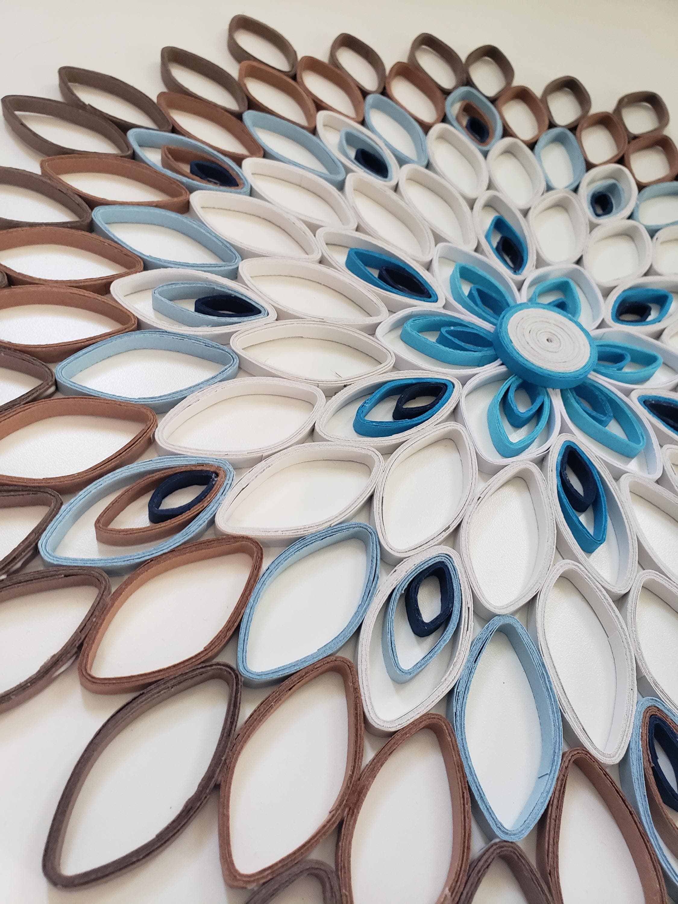 Large Paper Quilled Mandala Wall Art: Modern Home Decor