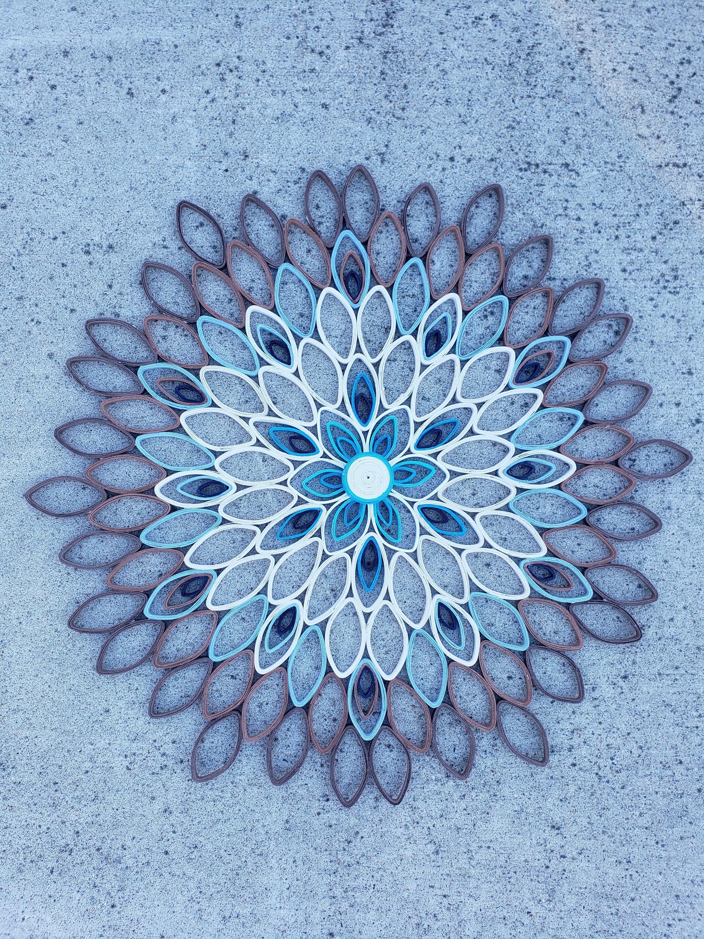 Large Paper Quilled Mandala Wall Art: Modern Home Decor