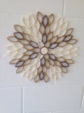 Large Dahlia Wall Art Cream and Brown Geometric Paper Flower