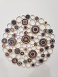 Large wall art Round wall hangings Original artwork Living room decor in brown ,gray and tan shades