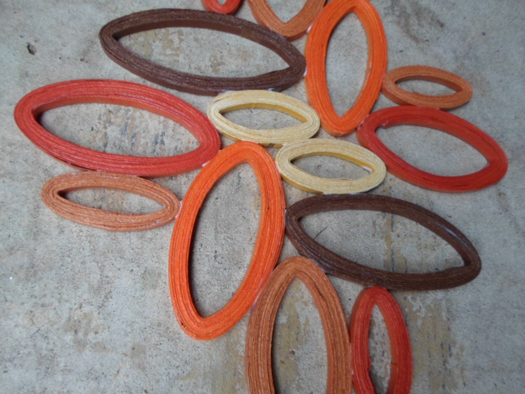 Geometric Paper Wall Art Orange Brown Modern Wall Hanging