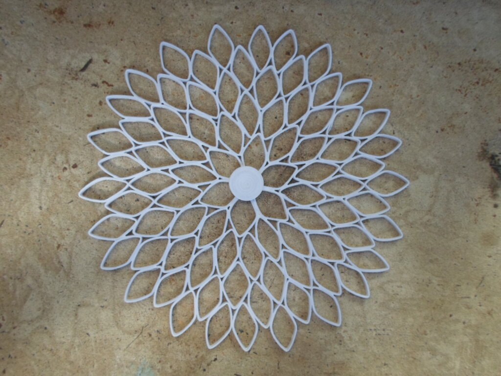 Large White Paper Dahlia Wall Art: Geometric Home Decor