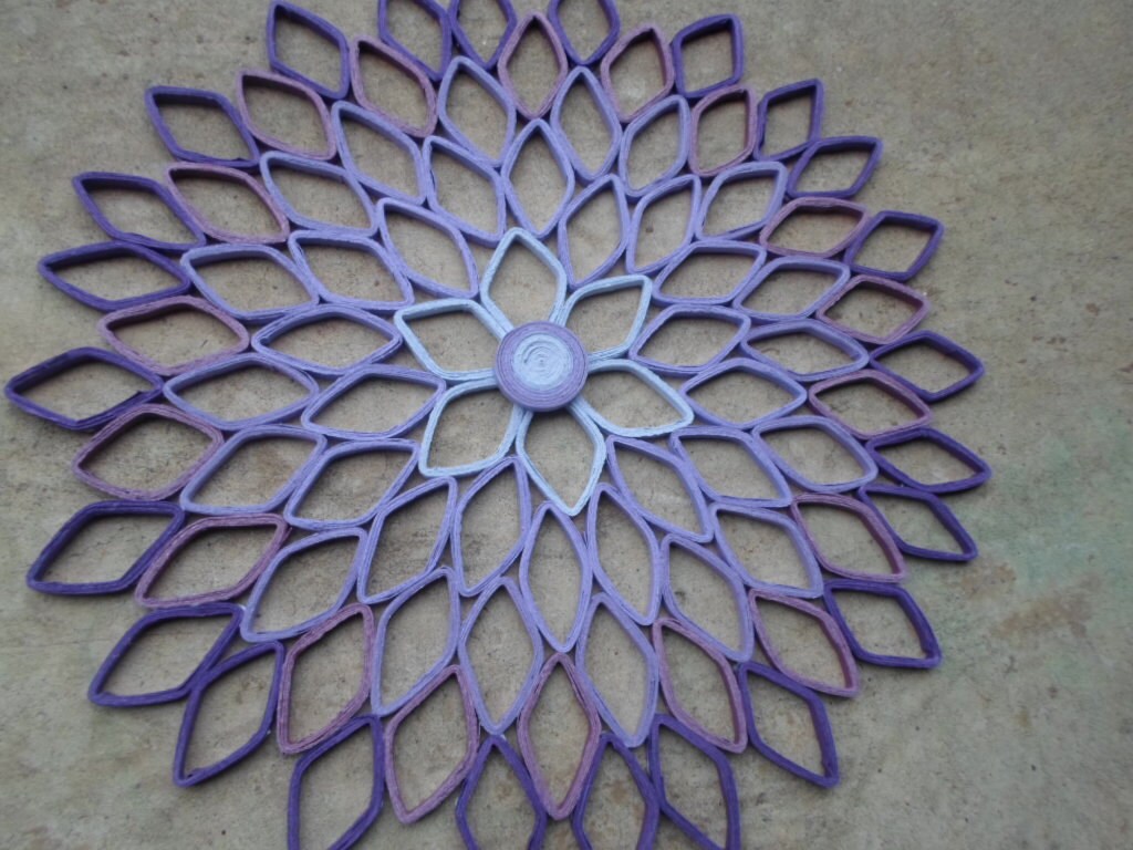 Purple Dahlia Wall Art Handmade Flower Decor