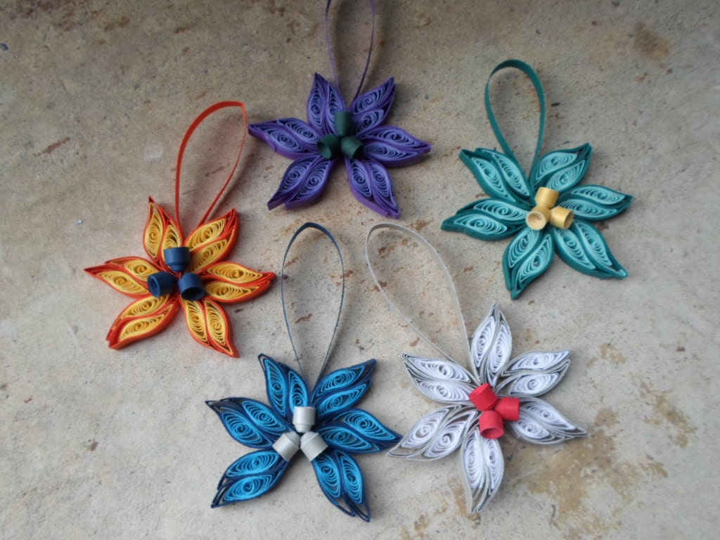 Quilled Paper Christmas Tree Ornaments