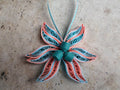 Teal & Coral Quilled Christmas Ornament: Paper Flower Decoration