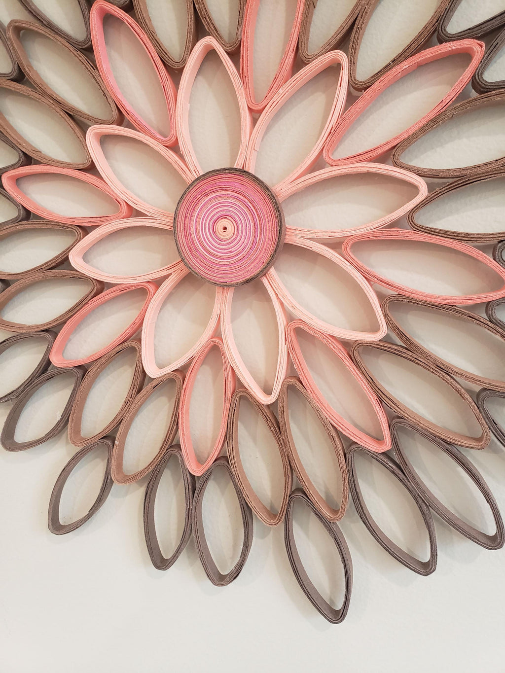 Coral home decor Flower wall hanging Paper dahlia wall art