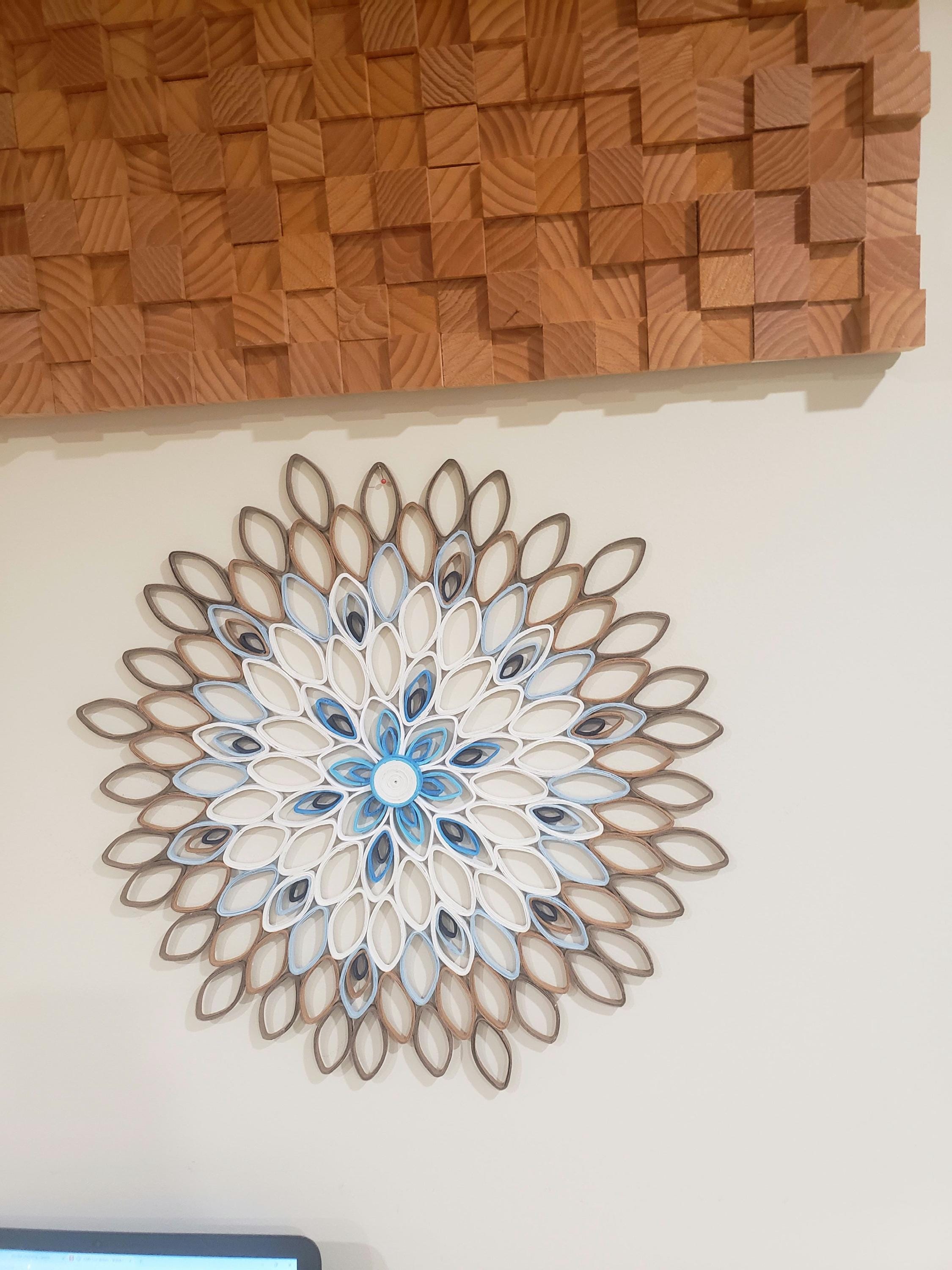 Large Paper Quilled Mandala Wall Art: Modern Home Decor