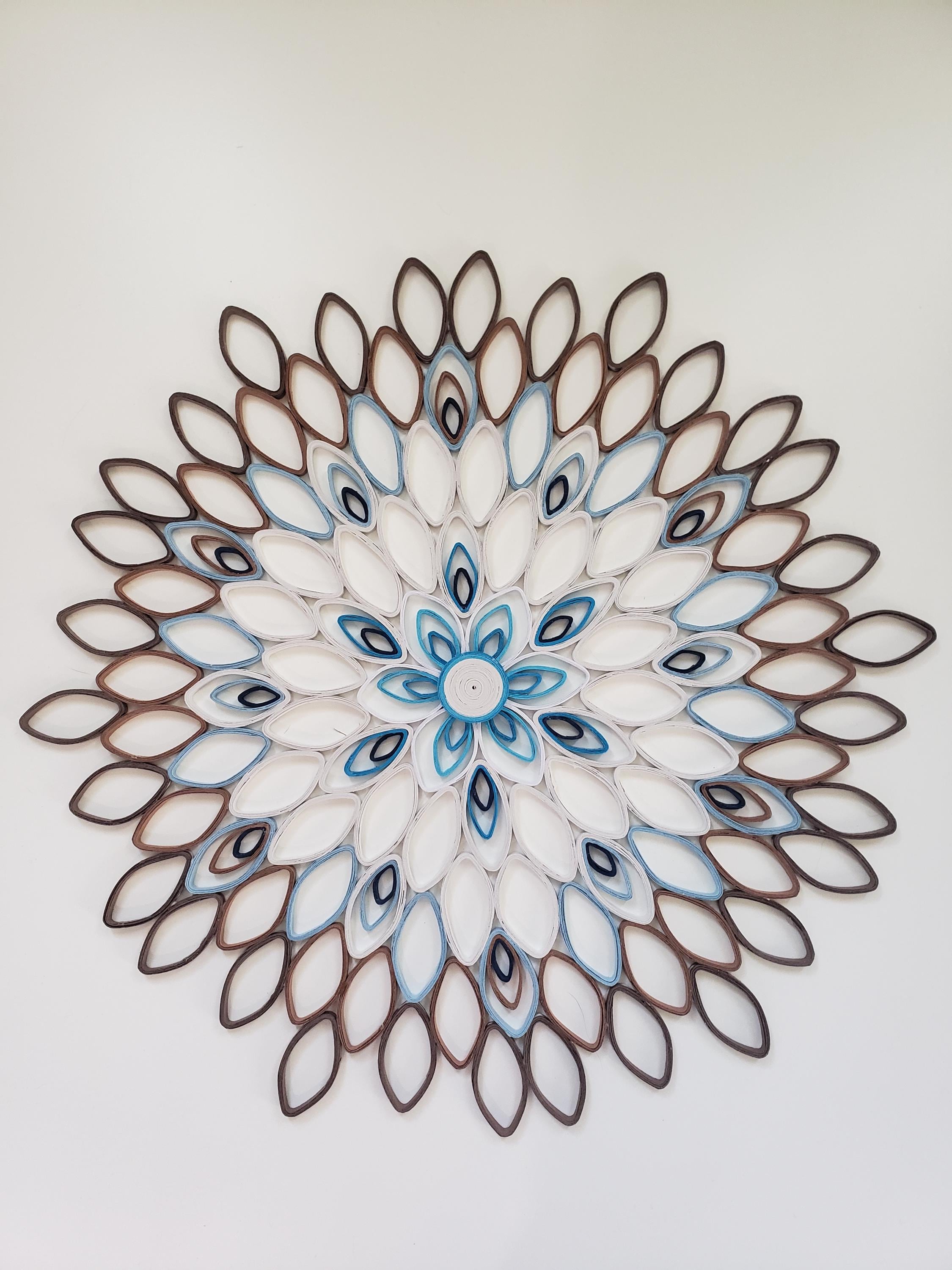 Large Paper Quilled Mandala Wall Art: Modern Home Decor