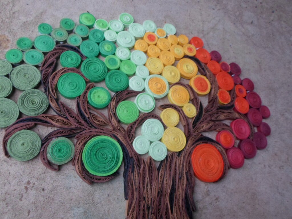 Quilled Paper Tree of Life Wall Hanging: Abstract Fall Decor