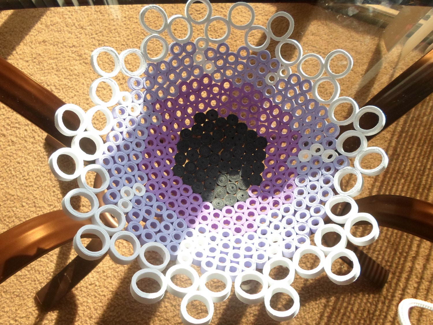 Paper Sculpture Bowl: Original Purple Home Decor Art