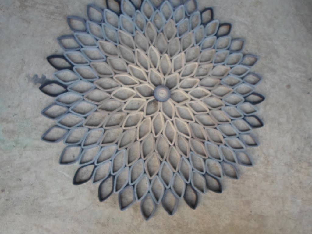 Gray Paper Dahlia Wall Art Large Round Contemporary Decor