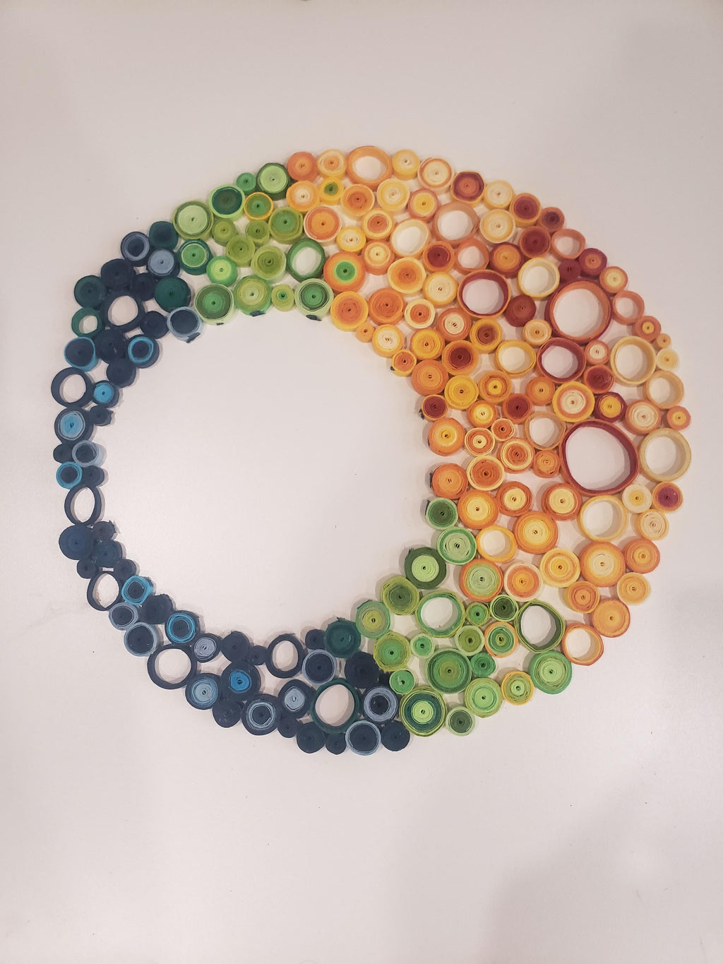 Round Wall Hanging Colorful Living Room Accent Piece  Handcrafted Wall Art