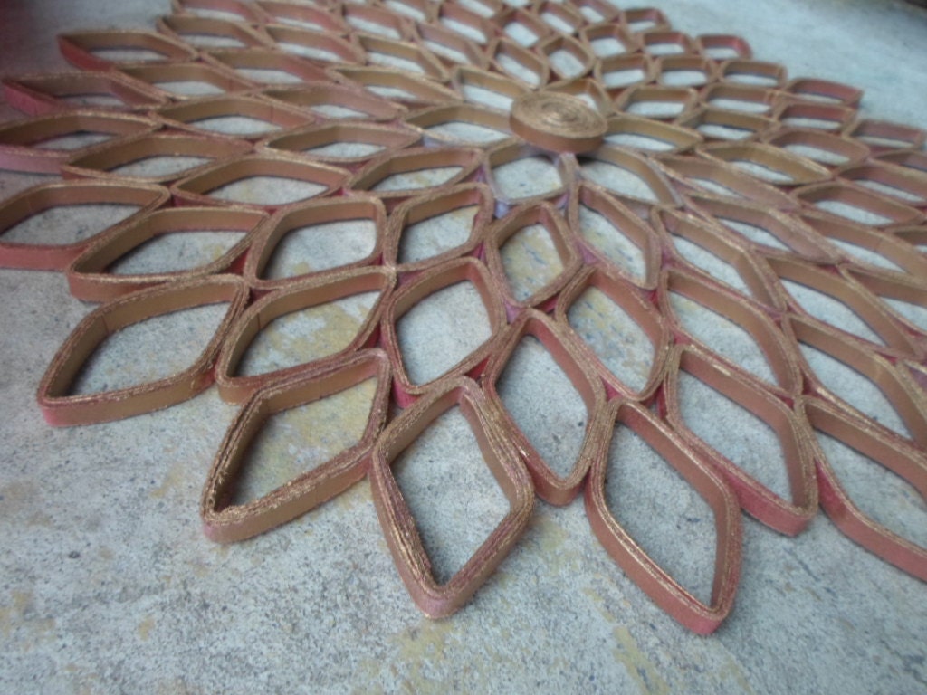 Golden Dahlia Round wall art