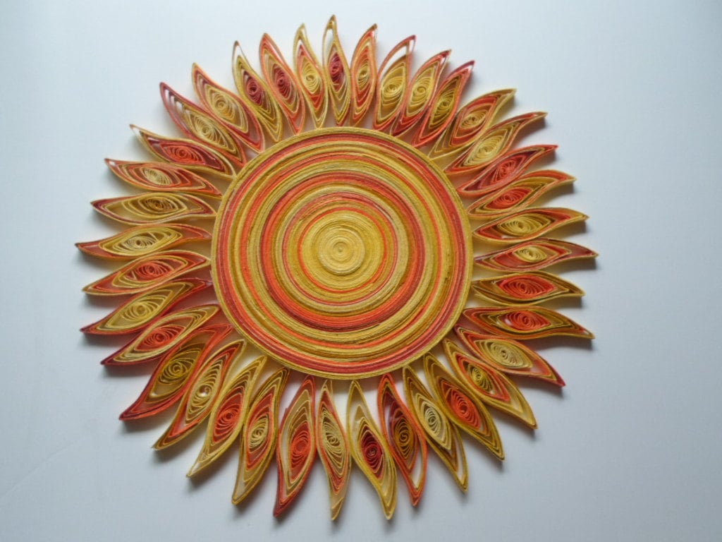 Sun Wall Art: Handmade Paper Quilling, Kids Room Decor