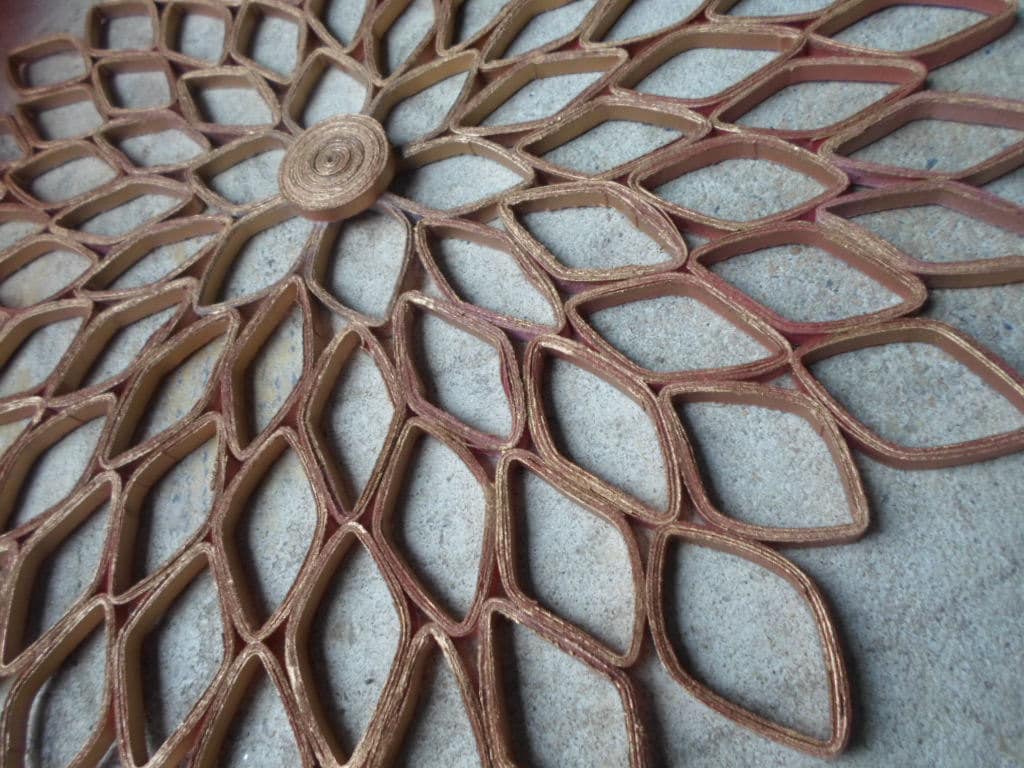 Golden Dahlia Round wall art