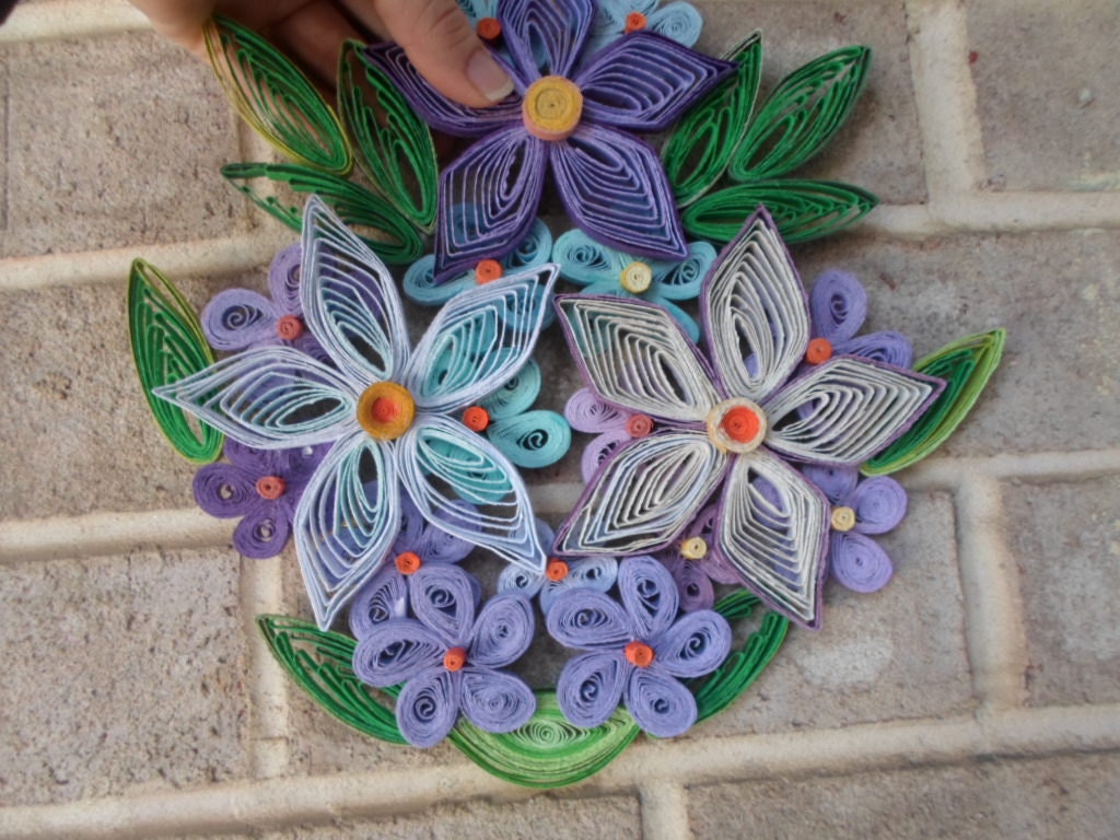 Quilled Paper Flower Wall Art: Spring Floral Decoration