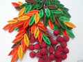 Quilled Cranberry Branch Wall Art: 3D Paper Decoration