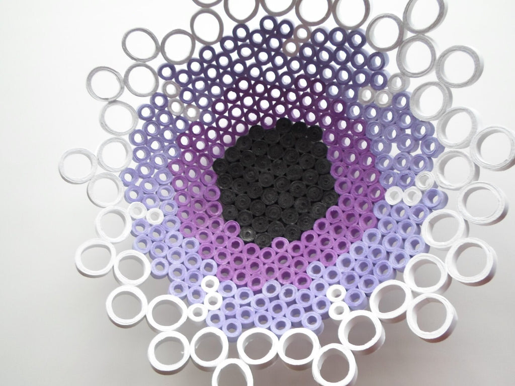 Paper Sculpture Bowl: Original Purple Home Decor Art