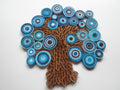 Blue Quilled Paper Tree Wall Art: Abstract Handmade Decoration