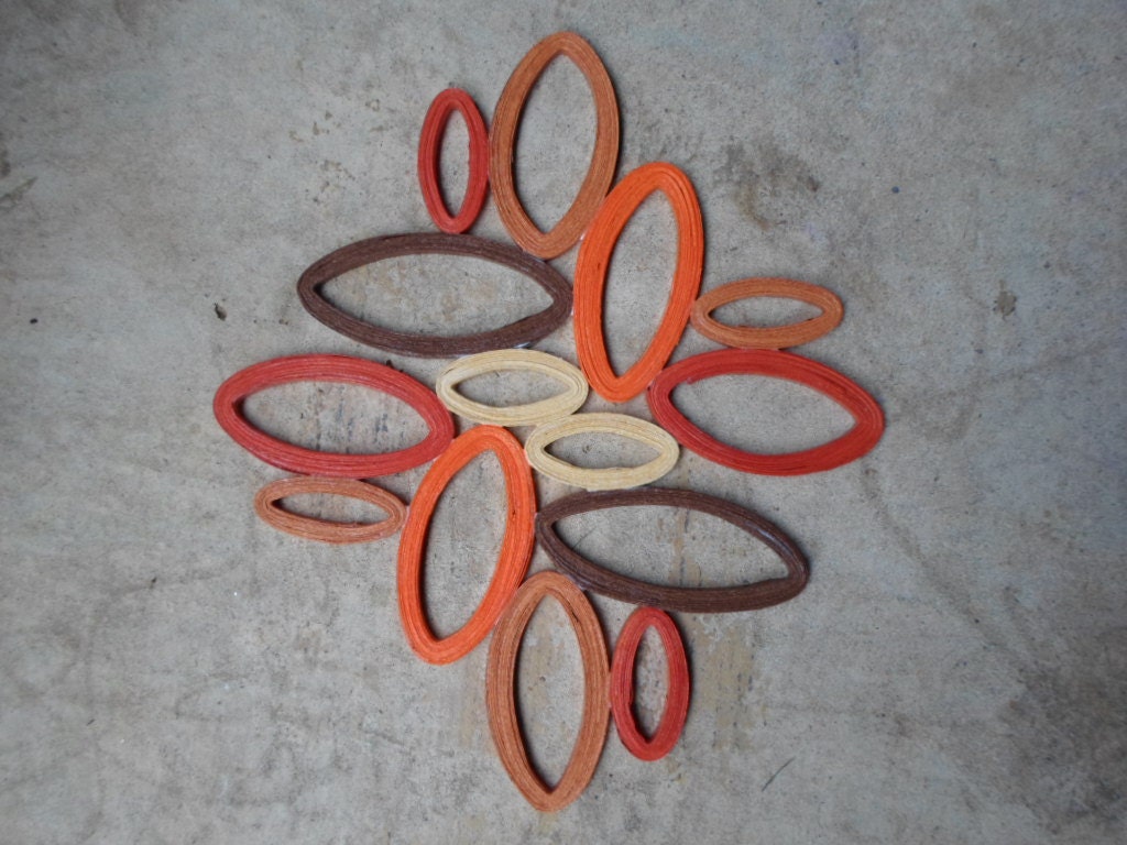 Geometric Paper Wall Art Orange Brown Modern Wall Hanging