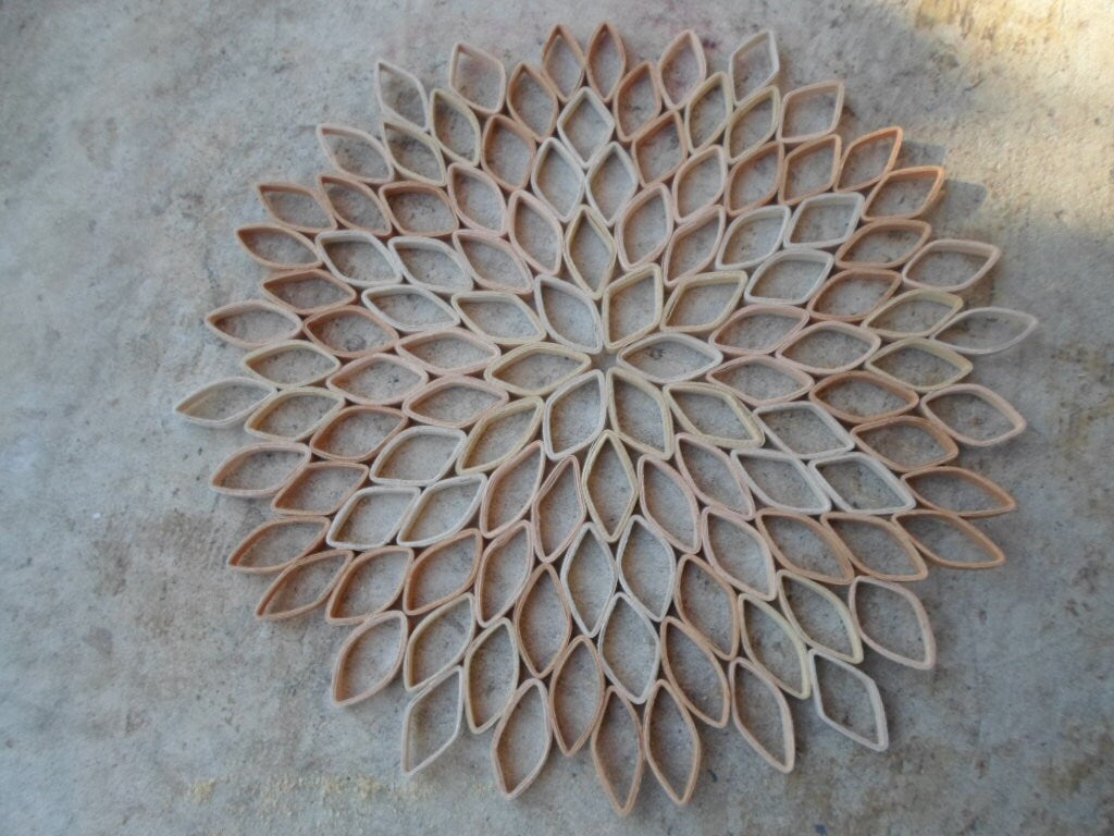 Handmade Dahlia Paper Wall Art: Modern Geometric Floral Decor