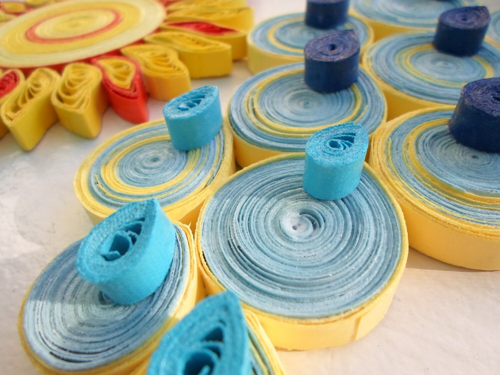 Quilled Sun & Raindrop Wall Hanging: Kids Room Decor