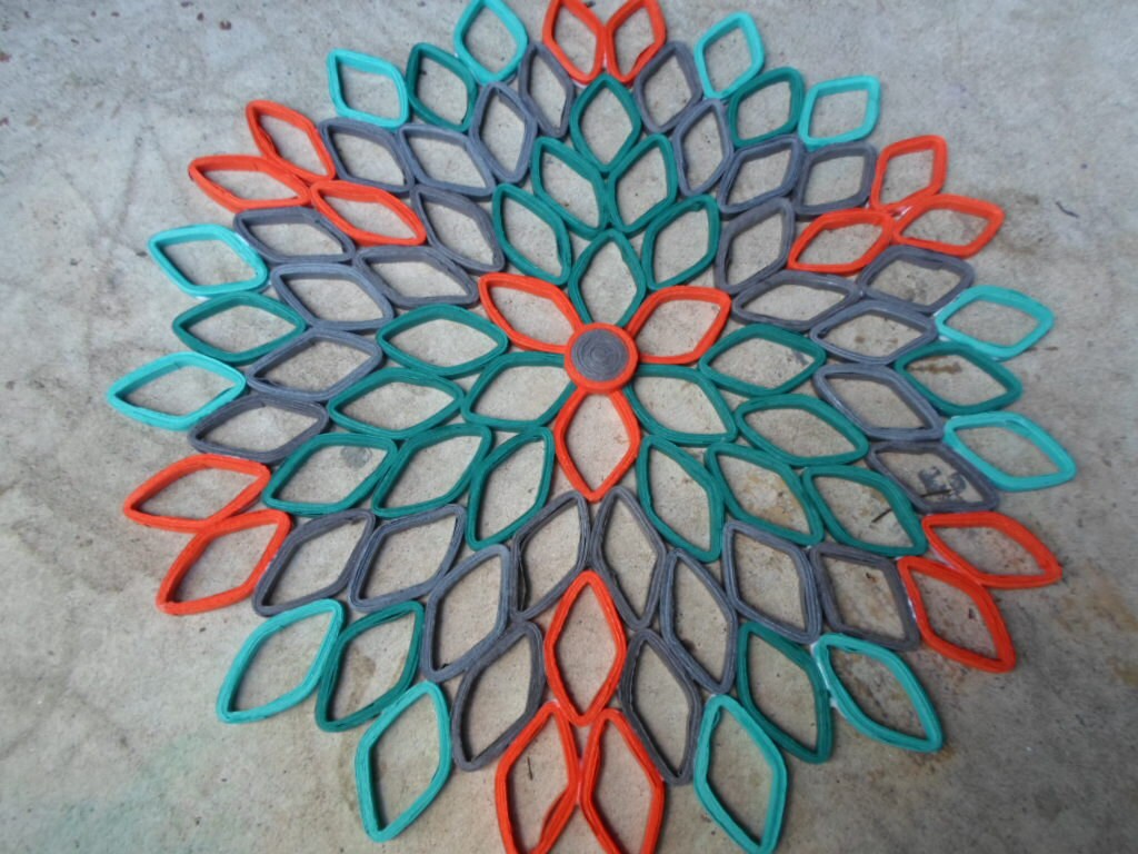 Teal Dahlia Paper Wall Art: 3D Geometric Home Decor