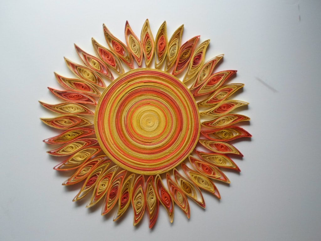Sun Wall Art: Handmade Paper Quilling, Kids Room Decor