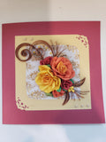 Handmade Quilled Paper Flower Card: Unique Floral Art