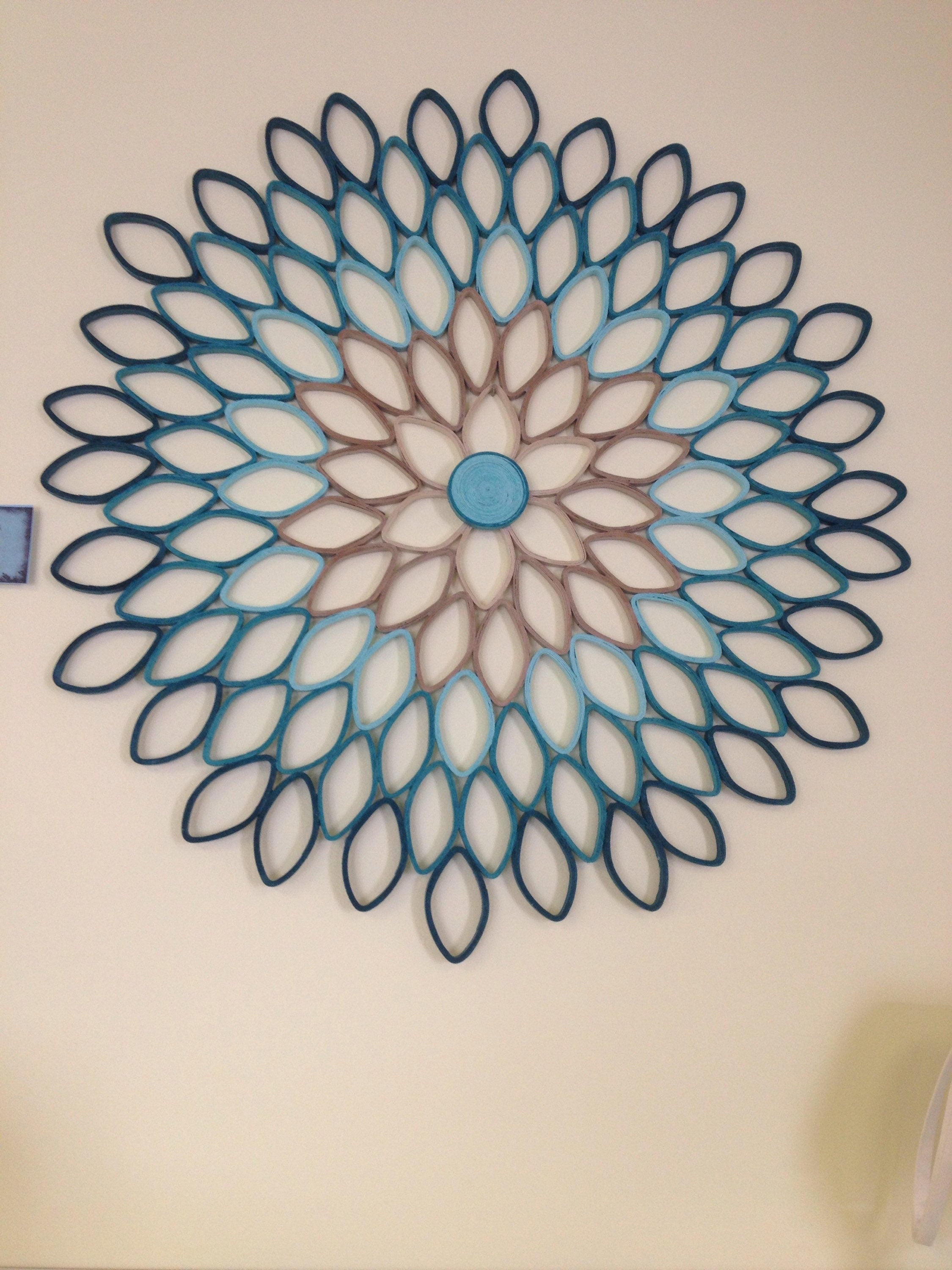 Teal Dahlia Paper Wall Art: Modern Geometric Floral Decor
