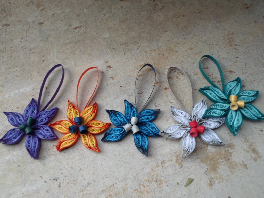 Quilled Paper Christmas Tree Ornaments