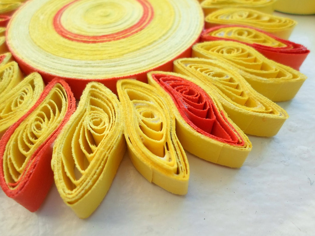 Quilled Sun & Raindrop Wall Hanging: Kids Room Decor