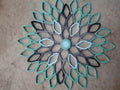 Monochrome Paper Dahlia Wall Art: Mint Green & Gray Geometric Flower