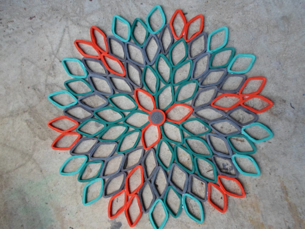 Teal Dahlia Paper Wall Art: 3D Geometric Home Decor