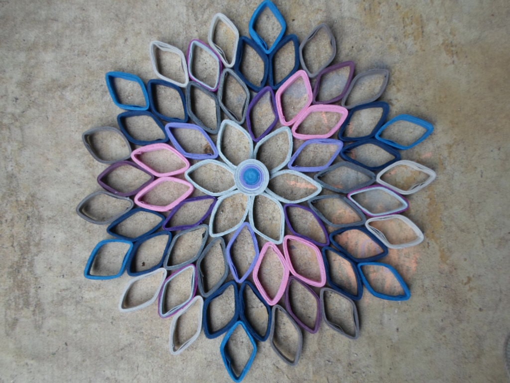 Handmade Dahlia Paper Wall Art: Modern Geometric Floral Decor