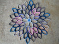Handmade Dahlia Paper Wall Art: Modern Geometric Floral Decor
