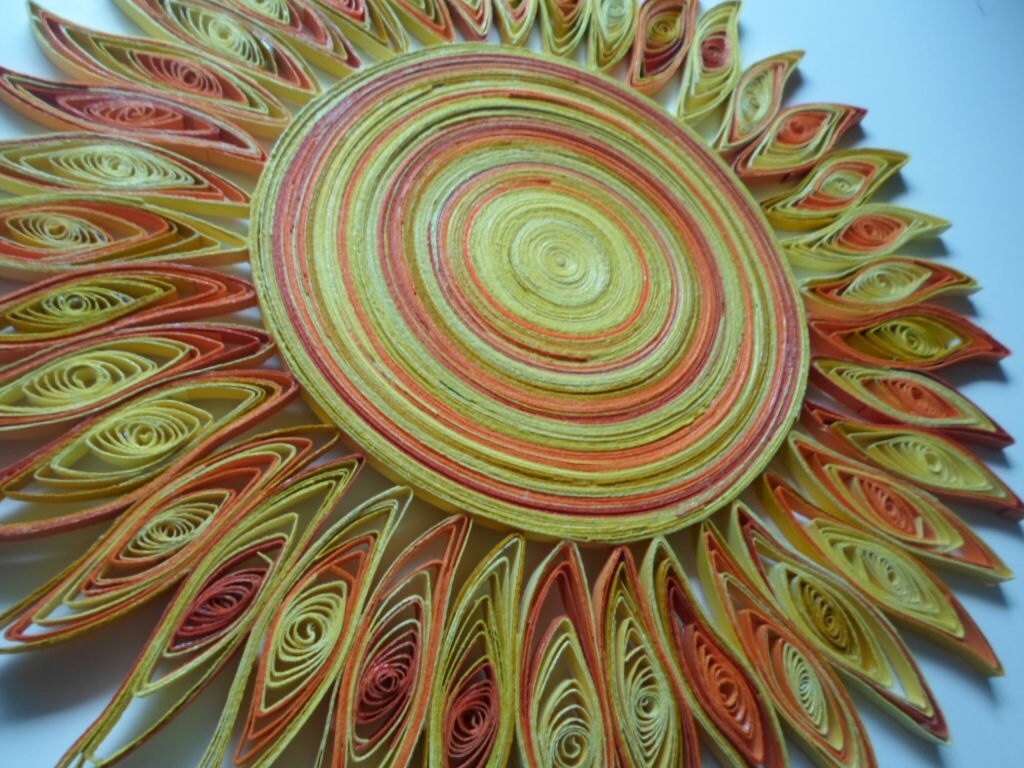 Sun Wall Art: Handmade Paper Quilling, Kids Room Decor