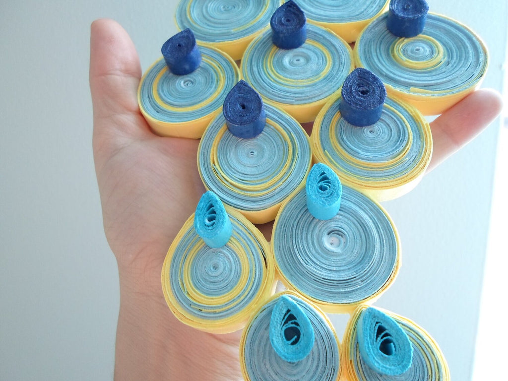 Quilled Sun & Raindrop Wall Hanging: Kids Room Decor