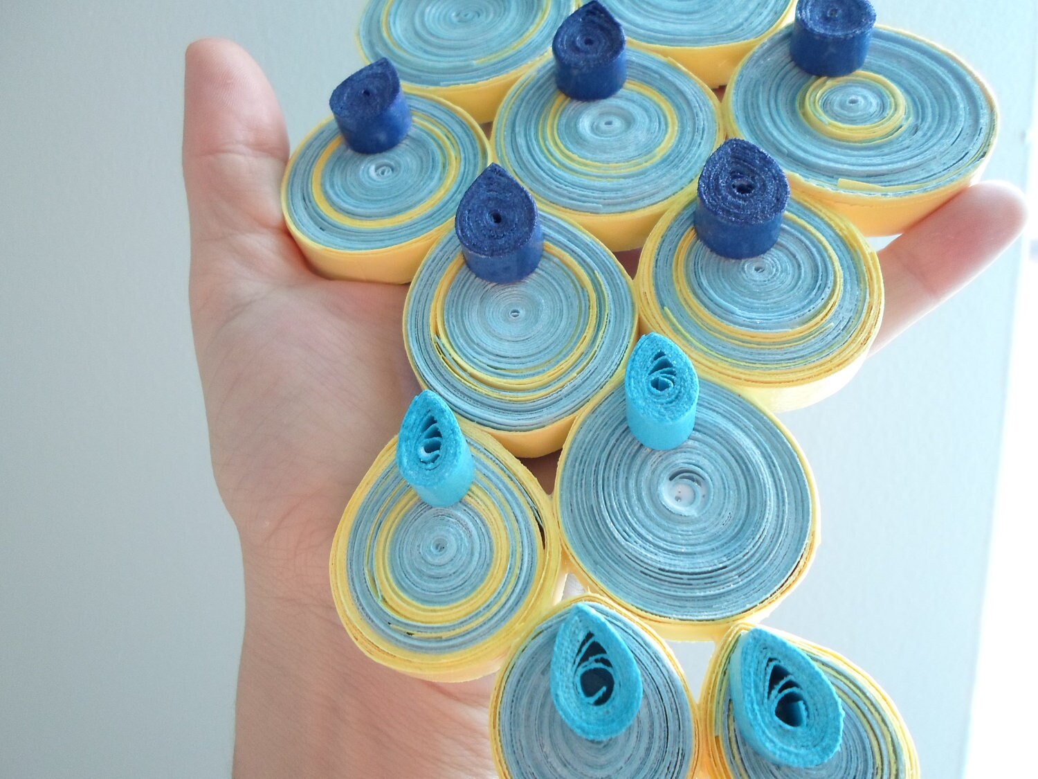 Quilled Sun & Raindrop Wall Hanging: Kids Room Decor