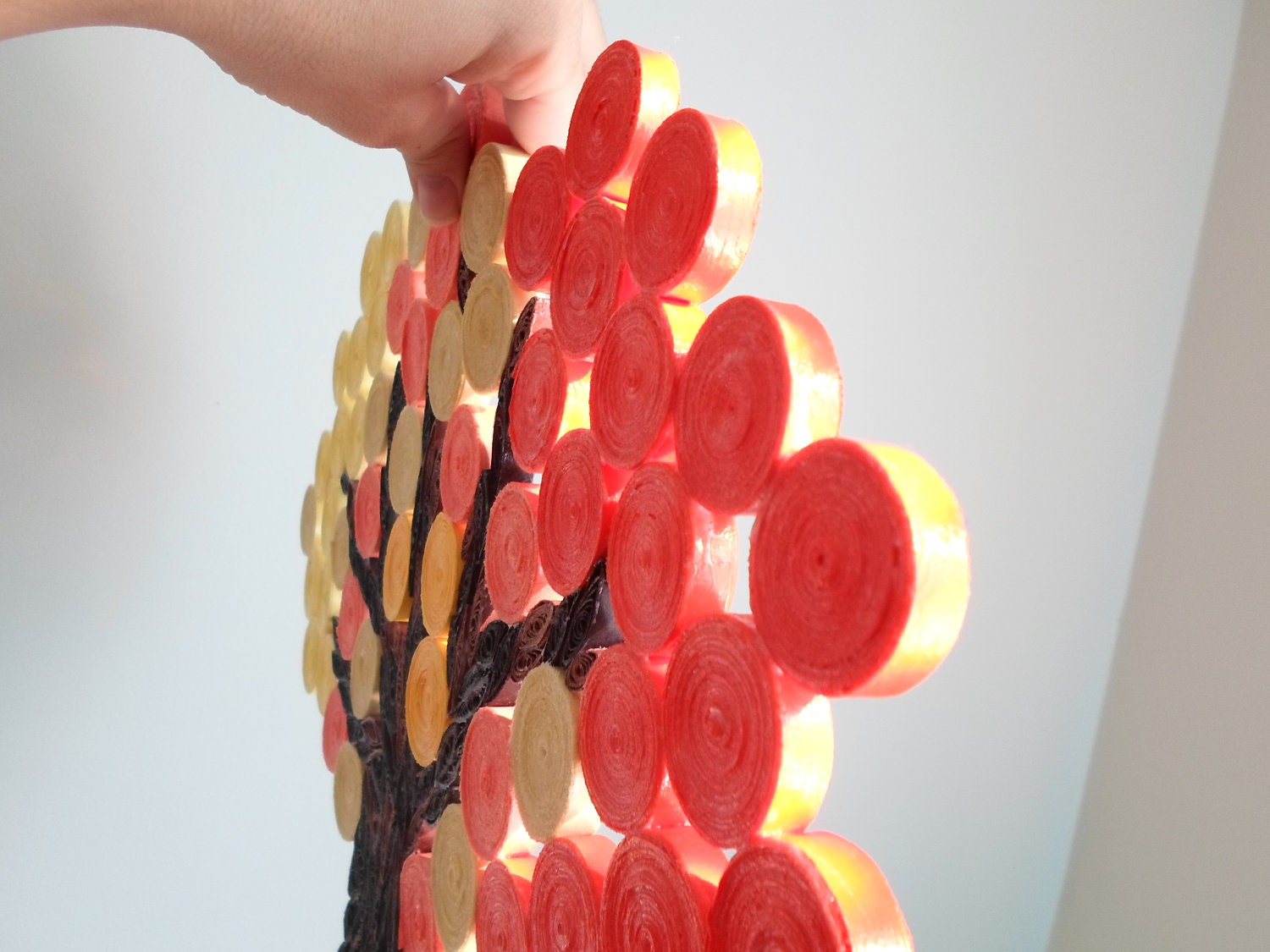 Paper Quilled Autumn Tree Wall Art: Orange Yellow Fall Decor