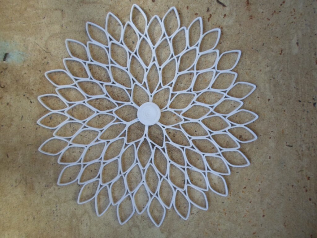 Large White Paper Dahlia Wall Art: Geometric Home Decor