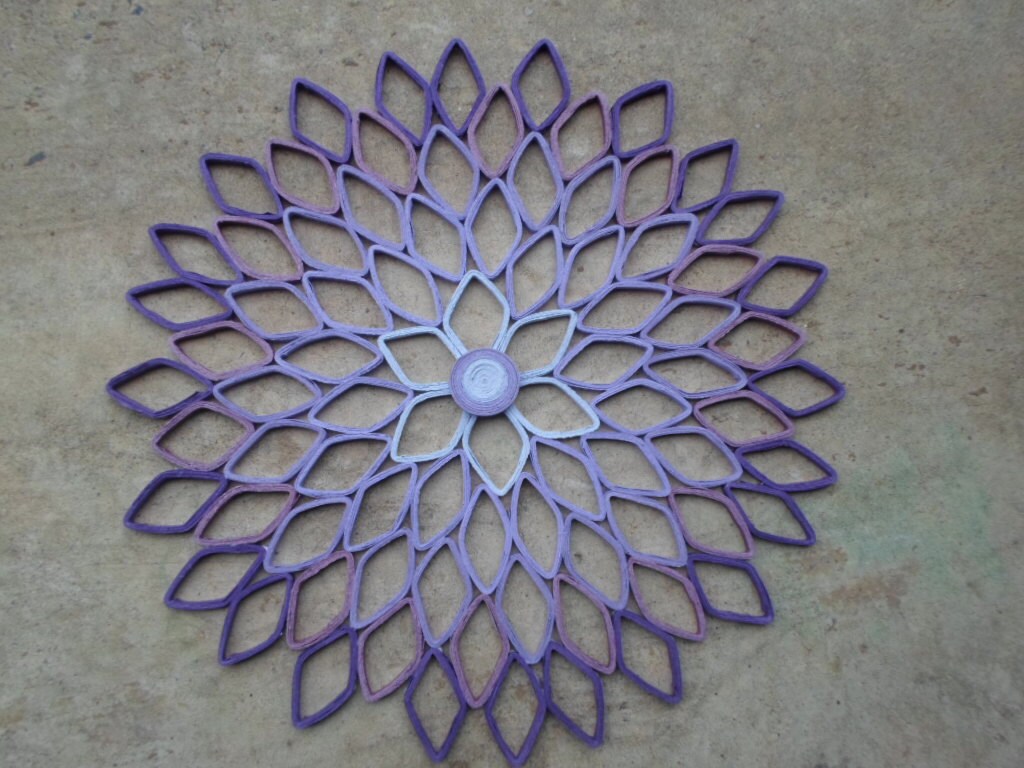 Purple Dahlia Wall Art Handmade Flower Decor