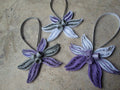 Christmas tree ornaments Purple White Gray Trendy Modern Paper decorations Quilling art Holidays